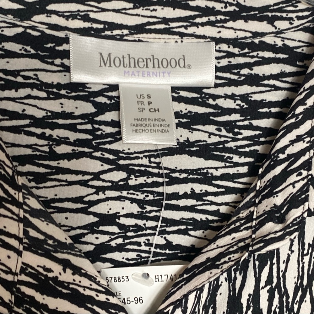 Motherhood Maternity Women's Button Front Dress Black & White Size Small - Picture 4 of 8